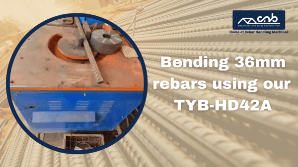 Bending 36mm rebars using our TYB-HD42A bar bending machine
