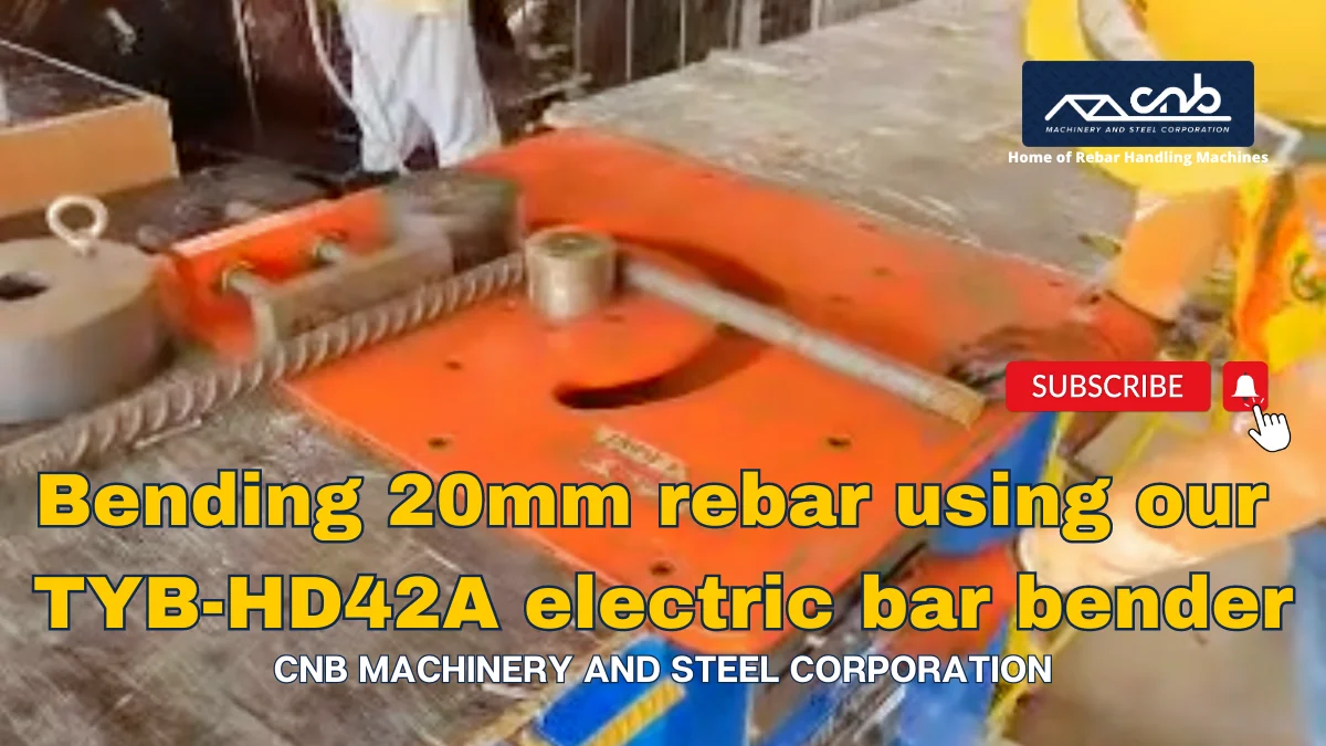 Bending 20mm rebar using our TYB-HD42A electric bar bender