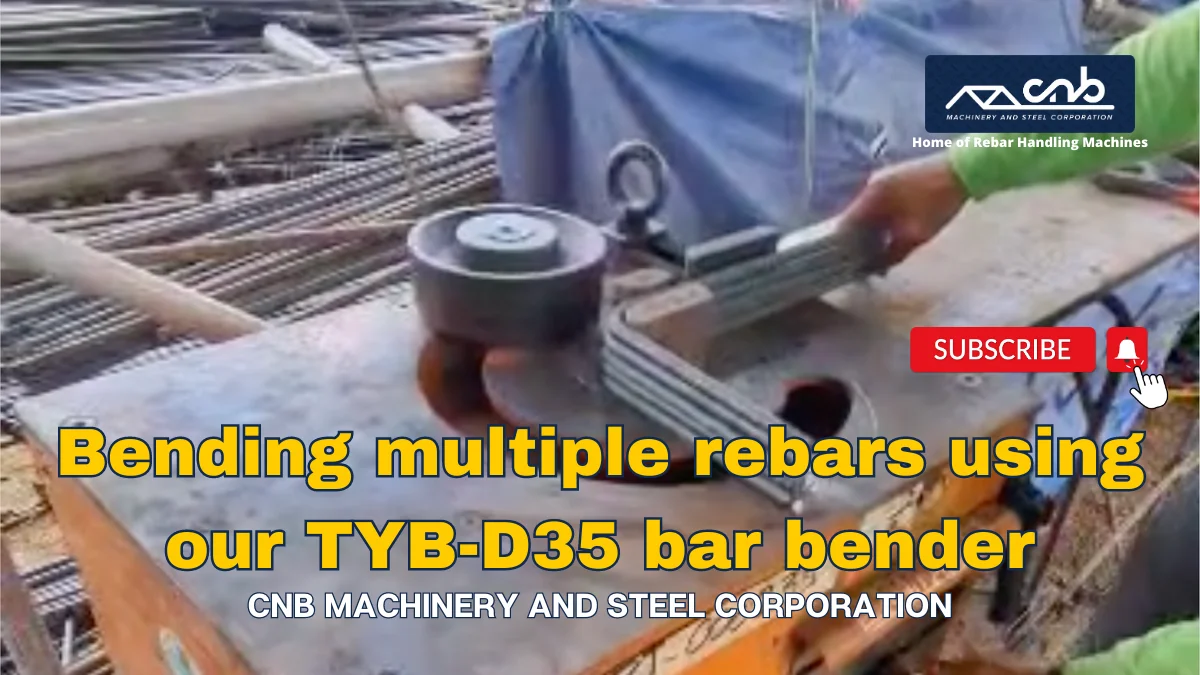 Bending multiple rebars using our TYB-D35 bar bender