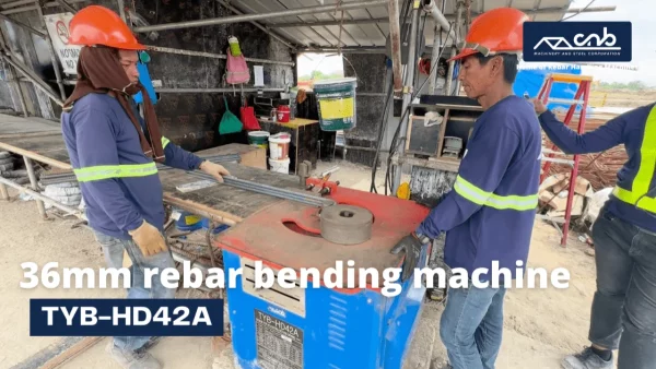 Bending multiple rebars with our TYB-HD42A bar bender (36mm capacity)